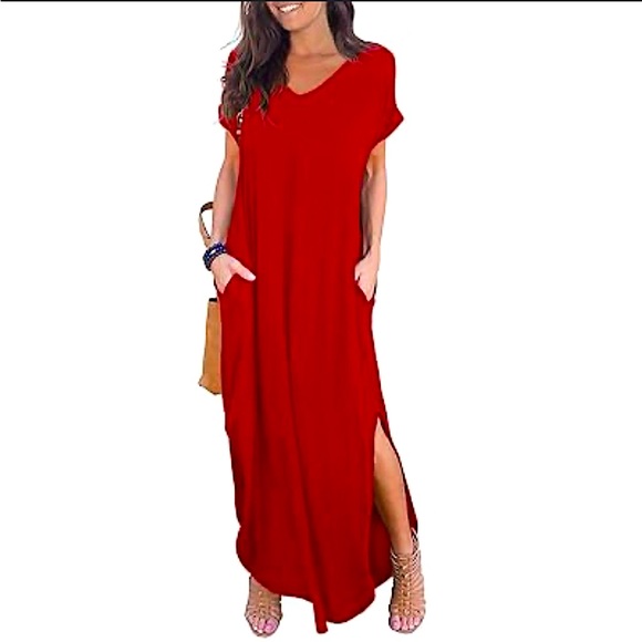 Amazon Essentials Dresses & Skirts - GRECERELLE red maxi dress